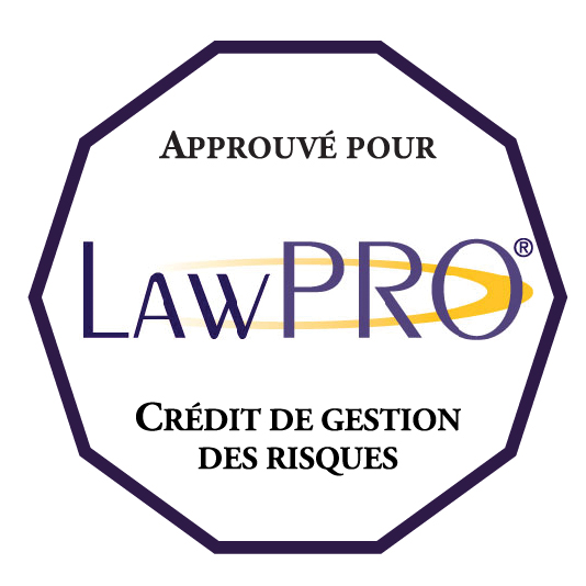 Approved for LAWPRO Risk Management Premium Credit